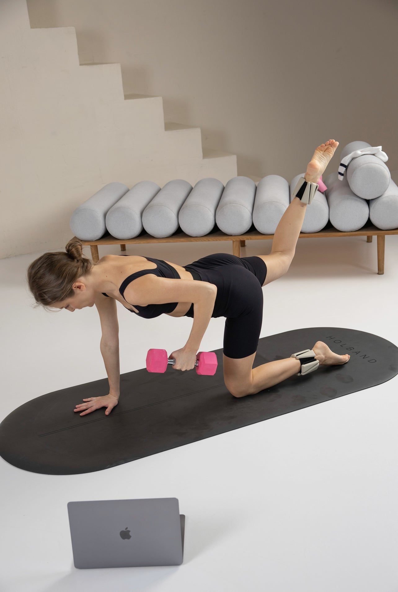 Килимок для йоги та фітнесу «Base One» Stone grey